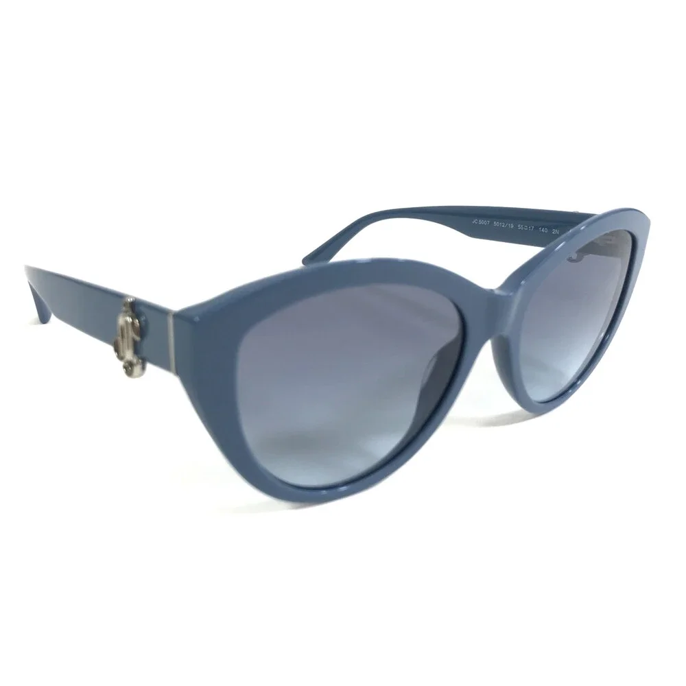Jimmy Choo Sunglasses JC5007 5012/19 Shiny Blue Cat Eye w/ Blue Gradient Lenses